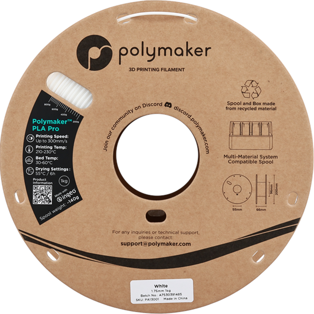 Polymaker PLA Pro Filament Beyaz - 1kg 1.75mm