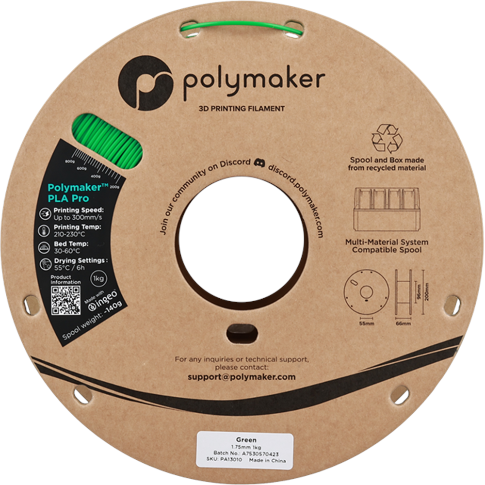 Polymaker PLA Pro Filament Yeşil - 1kg 1.75mm