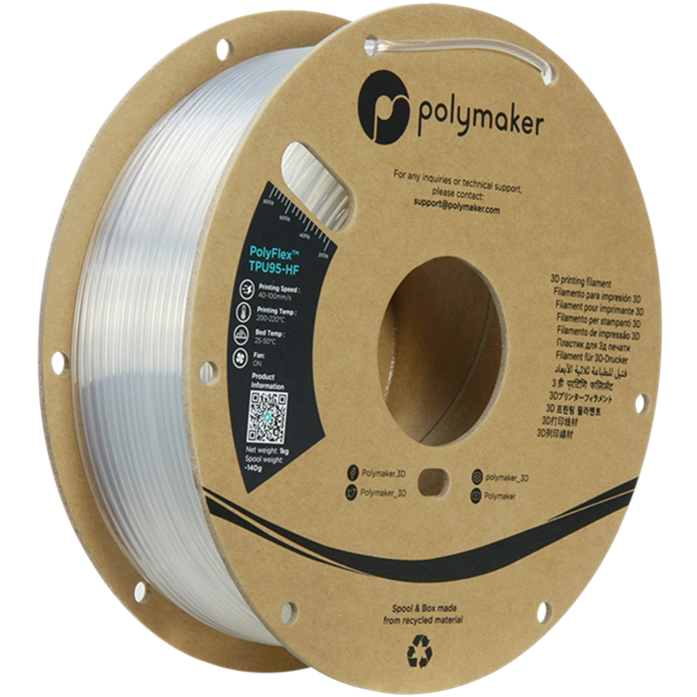 PolyFlex TPU95-HF Filament Saydam – Esnek ve Hızlı