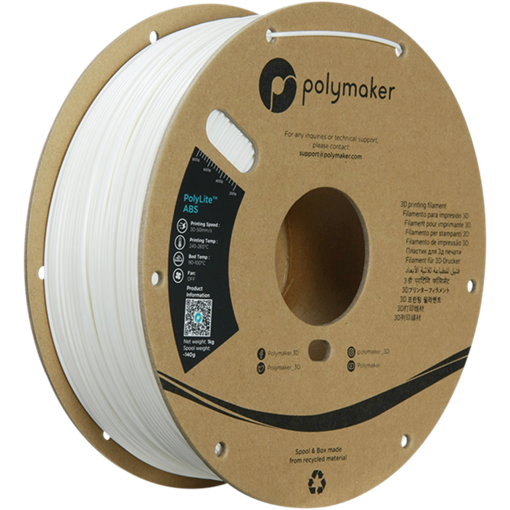 PolyLite ABS Filament Beyaz – Dayanıklı ve Profesyonel 3D Baskı