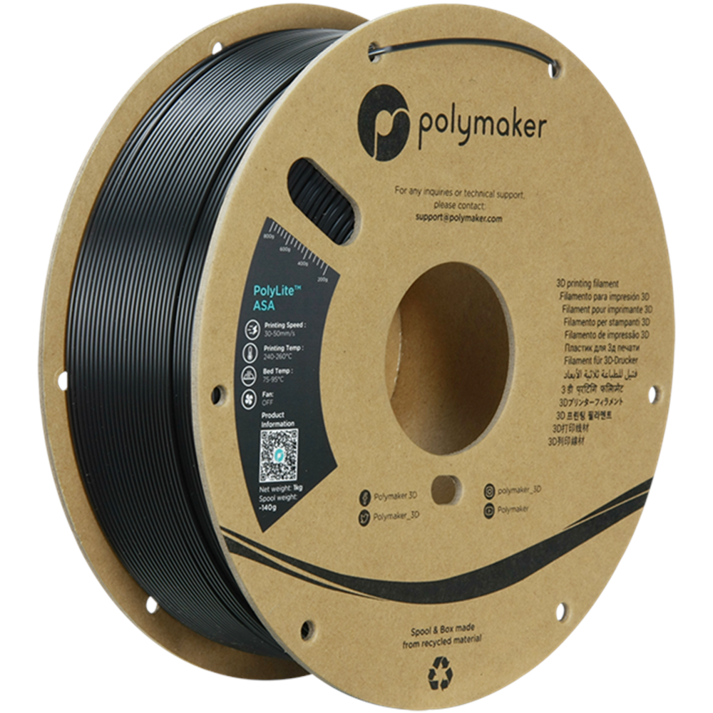 PolyLite ASA Filament Siyah – UV Dayanımlı 3D Baskı