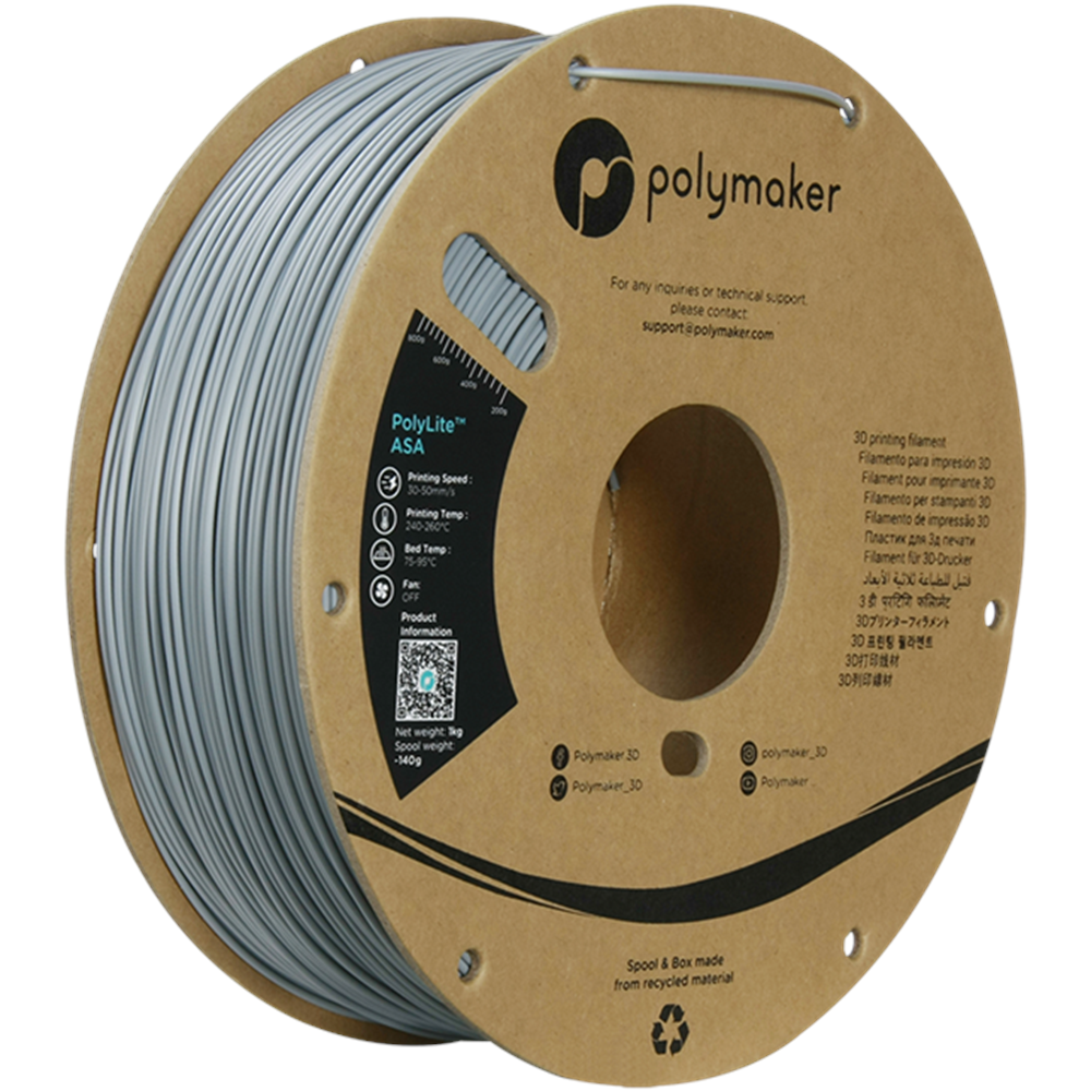 PolyLite ASA Filament Gri – UV Dayanımlı 3D Baskı