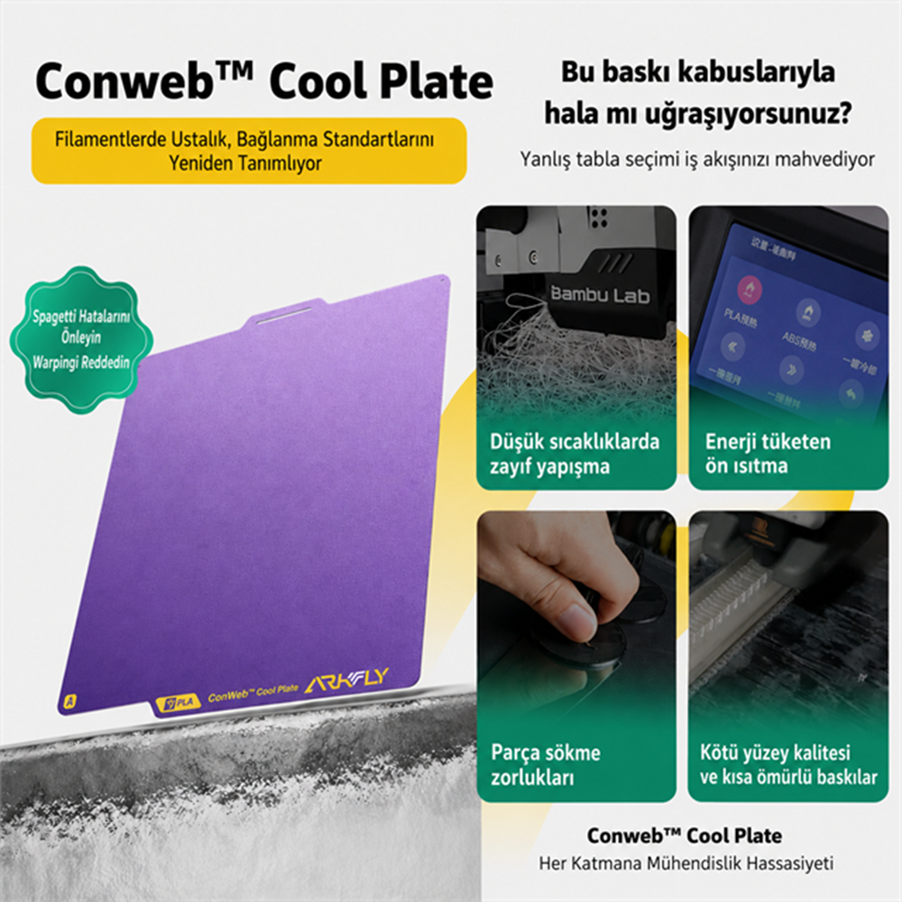 Phaetus K2 Plus Conweb Cool Plate 369x382 mm - Creality K2 Plus Baskı Tablası