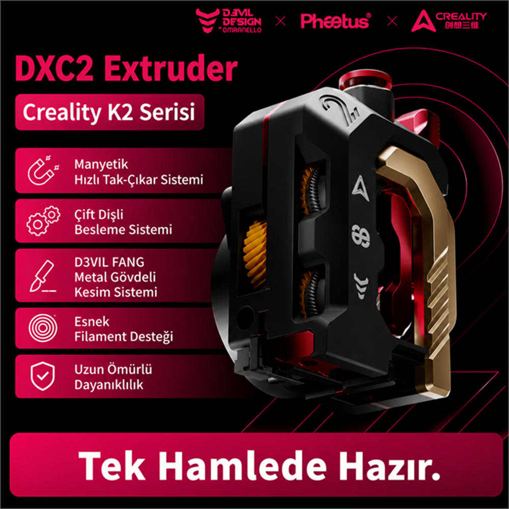 Phaetus K2 Serisi DXC 2 Extruder - Creality K2 Serisi Extruder