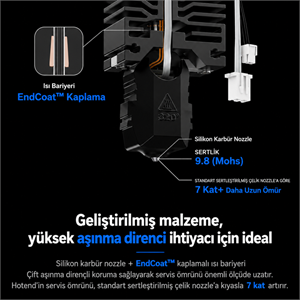 Phaetus P1P/P1S 0.6 mm Conch Hotend Plus (Heater ve Thermistor Dahil) - Bambu Lab Hotend