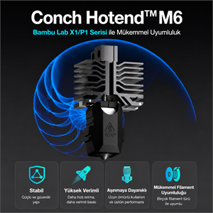 Phaetus X1/P1 0.4mm Conch Hotend M6 - Bambu Lab Hotend