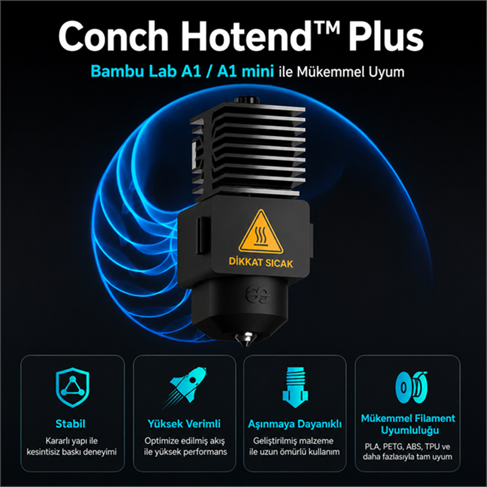 Phaetus A1/A1 Mini 0.4mm Conch Hotend Plus