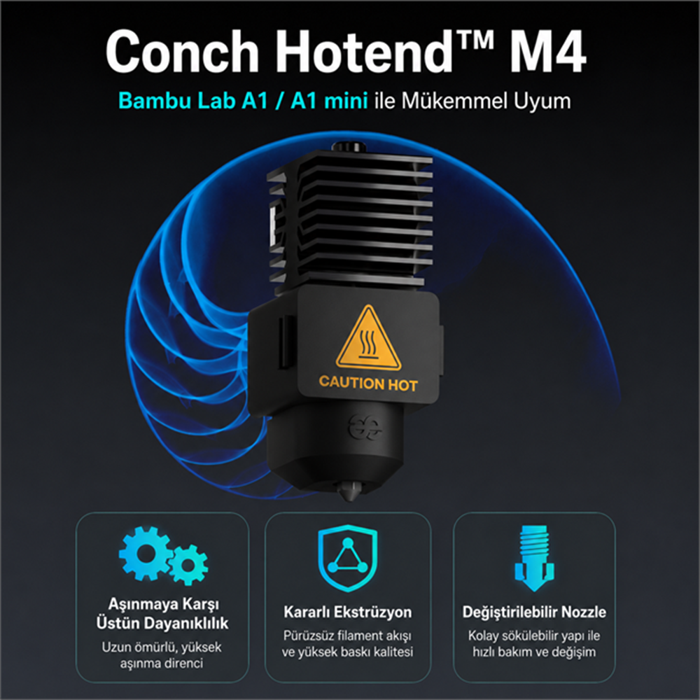 Phaetus A1/A1 Mini 0.4mm Conch Hotend M4 - Bambu Lab Hotend