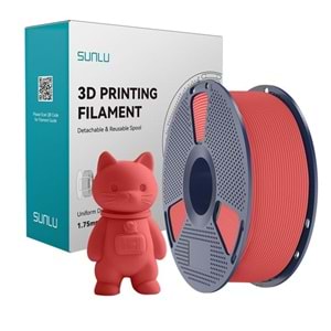SUNLU PLA Mat Filament Kırmızı 1kg 1.75mm