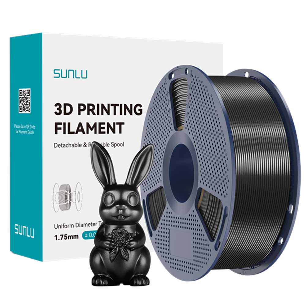 Sunlu Silk PLA+ Filament Siyah - 1kg 1.75mm