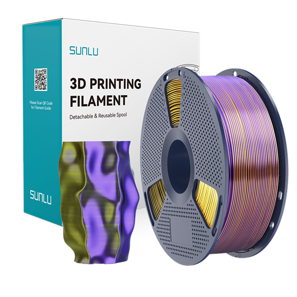 Sunlu Silk PLA+ 3 Renk Siyah – Altın – Mor - 1kg 1.75mm