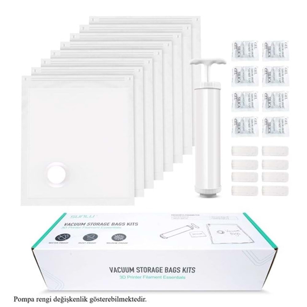 Sunlu Filament Saklama Poşeti (8 adet) + Vakum Pompası
